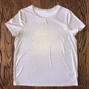 GAP Metallic Crewneck Tee in Champagne